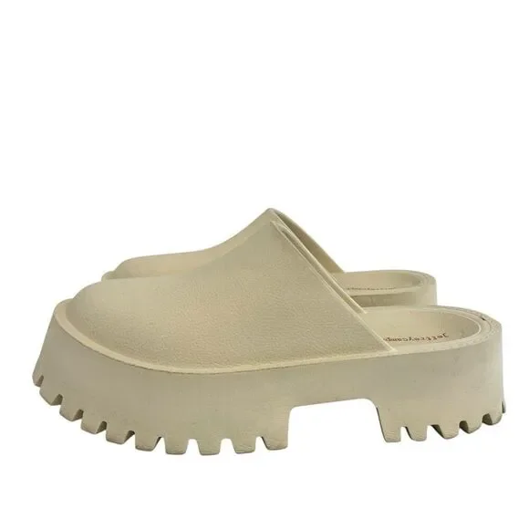 Jeffrey Campbell Womens Size 11 Cream Chunky Platform Mules Clogs - Picture 4 of 9